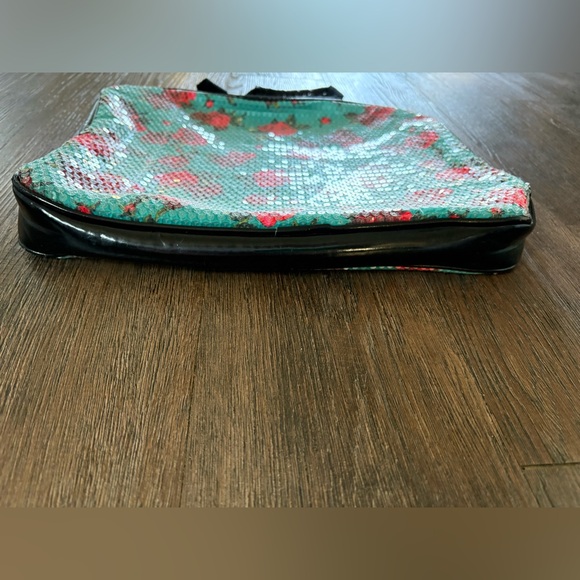 Betsey John turquoise and floral fully clear sequined bag. - Picture 16 of 16